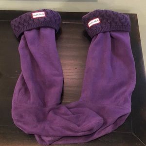 Purple Knit Hunter Boot Wellie Socks Sz M/L